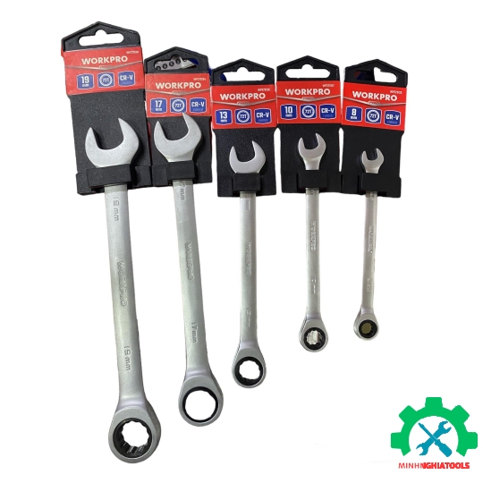 Cờ lê vòng miệng tự động Thép CR-V WORKPRO size lẻ từ 8-19mm