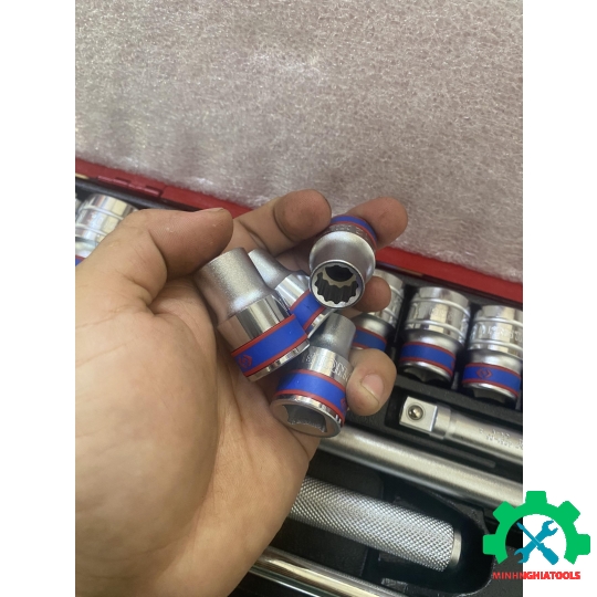 Bộ tube bông 1/2″ 24 chi tiết hệ mét 10-32mm Kingtony 4026MR01 