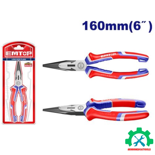 Kìm mũi nhọn 6" EMTOP EPLRL0611 dài 160mm 