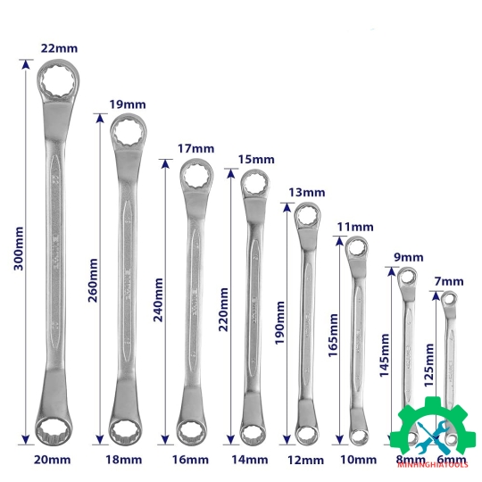 Bộ cờ lê 2 đầu vòng 8 chi tiết EMTOP EFRS10801 6x7-20x22mm