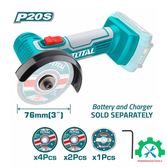 MÁY CẮT MINI CẦM TAY 76MM (3 INCH) DÙNG PIN TOTAL TAGLI7601