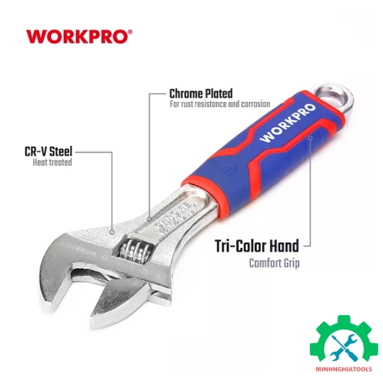 MỎ LẾCH CỜ LÊ ĐIỀU CHỈNH 10 INCH WORKPRO CÁN BỌC CAO SU VÀ CÁN THƯỜNG