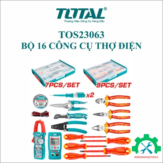 BỘ 16 CÔNG CỤ THỢ ĐIỆN TOTAL TOS23063