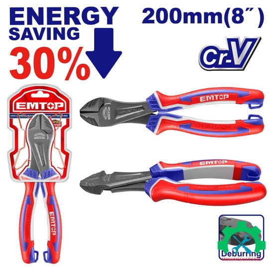 Kìm cắt 8" trợ lực 30% EMTOP EPLRHD0821 dài 200mm