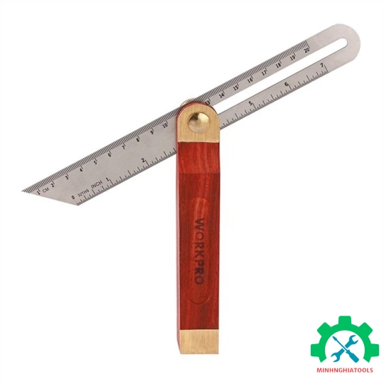 Xiên góc trượt vuông bằng nhôm, tay cầm gỗ -230mm (9 inches) Workpro - WP264006 