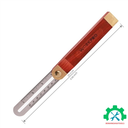 Xiên góc trượt vuông bằng nhôm, tay cầm gỗ -230mm (9 inches) Workpro - WP264006 