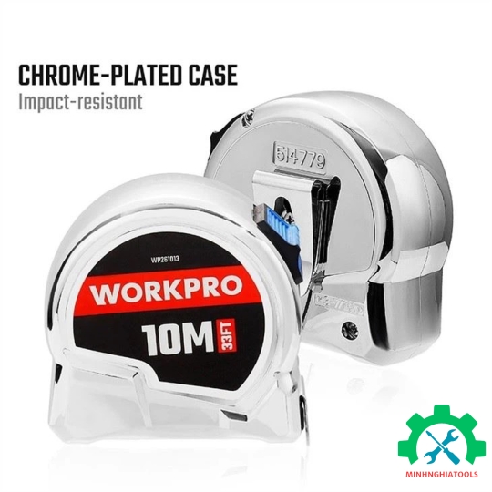 Thước cuộn mạ crom, kích thước 10Mx25mm Workpro - WP261013 