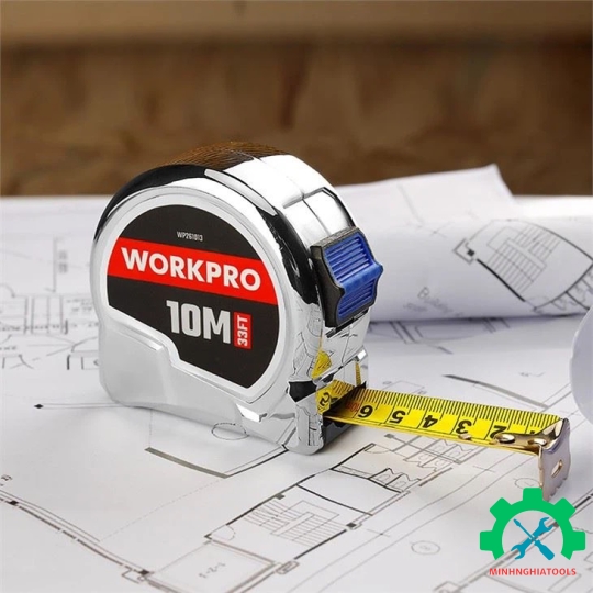 Thước cuộn mạ crom, kích thước 10Mx25mm Workpro - WP261013 