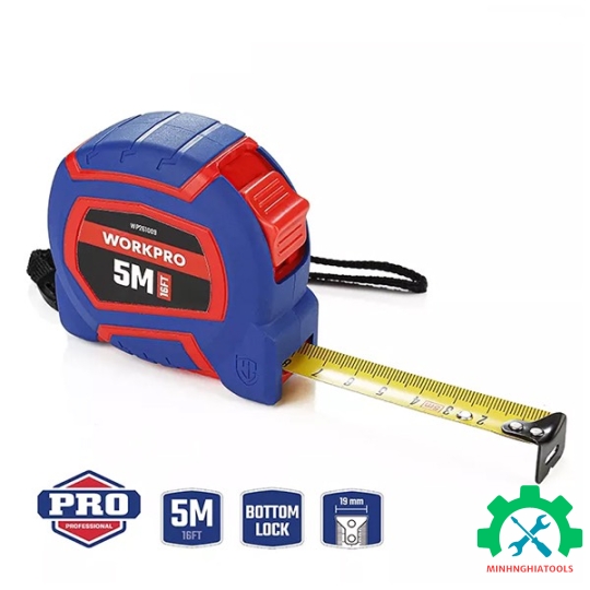 Thước cuộn tráng nylon, kích thước 5Mx19mm Workpro - WP261009 