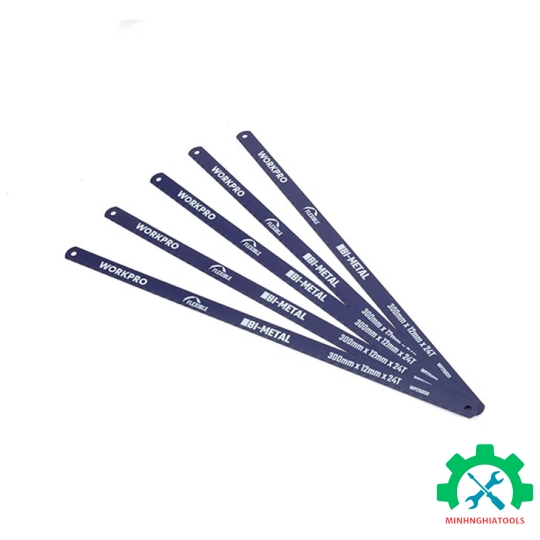Bộ lưỡi cưa thẳng bằng kim loại 24TPI (1 set = 5 cái), kích thước 300mm (12 inches) Workpro - WP215033 