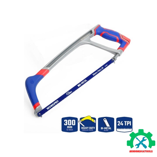 Cưa tay, lưỡi cưa bằng sắt, tay cầm dạng khung nhôm Workpro - WP215027 