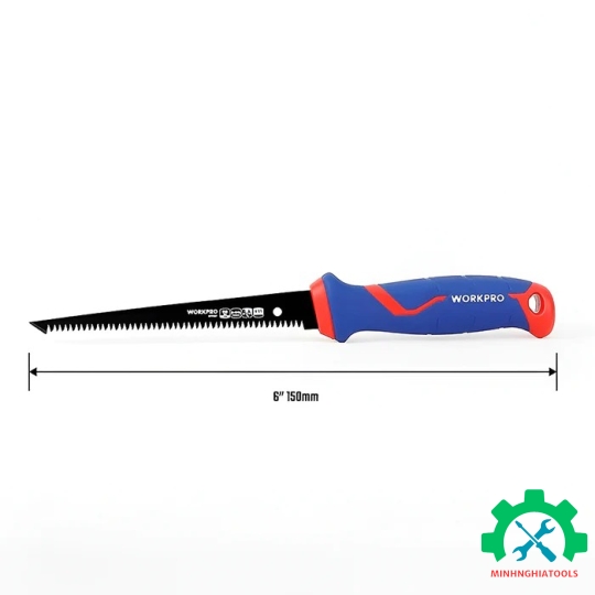 Cưa tay, lưỡi cưa đôi bằng kim loại, có đầu nhọn (dạng kiếm), kích thước 150mm (6 inches) Workpro - WP215017 