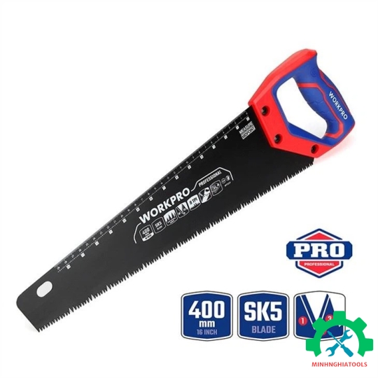 Cưa tay, lưỡi cưa bằng thép SK5, kích thước 400mm (16 inches) Workpro - WP215013 