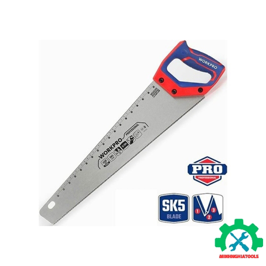 Cưa tay, lưỡi cưa bằng thép SK5, kích thước 450mm (18 inches) Workpro - WP215010 