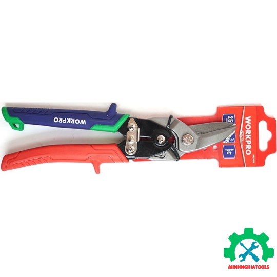 Kéo cắt tôn bằng thép mũi cong phải, thép rèn CR-MO 250mm (10inches) Workpro - WP214019 