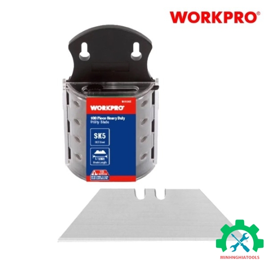 Lưỡi dao rọc giấy bằng thép SK5, (1set = 10 cái) Workpro - WP213003 