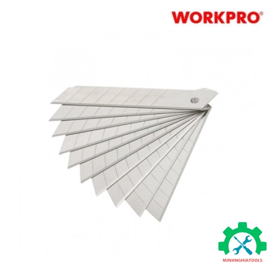 Lưỡi dao rọc giấy bằng thép SK2, chiều rộng 18mm (1set = 10 cái) Workpro - WP212004 