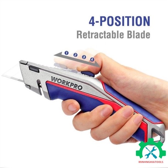 Dao tiện ích có lưỡi cắt, lưỡi dao thu vào được và có thể thay đổi nhanh chóng Workpro - WP213014
