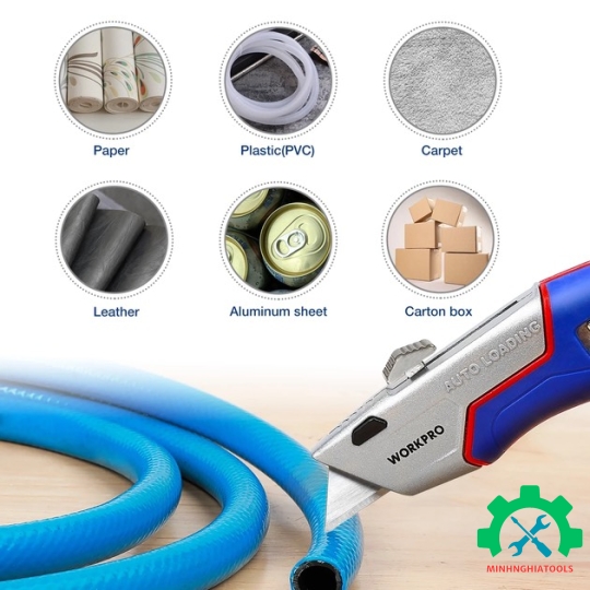 Dao tiện ích có lưỡi cắt, lưỡi dao tự động thu vào Workpro - WP213012 