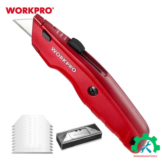 Dao tiện ích có lưỡi cắt bằng nhôm, có thể thay đổi lưỡi dao nhanh chóng Workpro - WP213017 