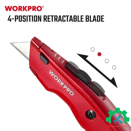 Dao tiện ích có lưỡi cắt bằng nhôm, có thể thay đổi lưỡi dao nhanh chóng Workpro - WP213017 