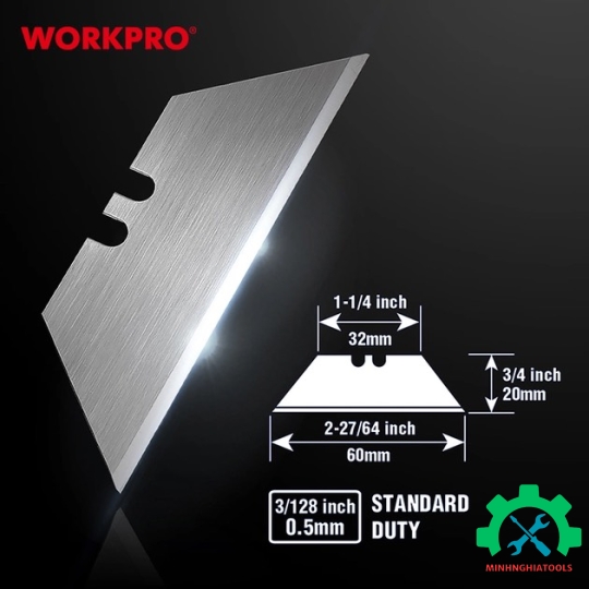 Dao tiện ích có lưỡi cắt bằng nhôm, có thể thay đổi lưỡi dao nhanh chóng Workpro - WP213017 