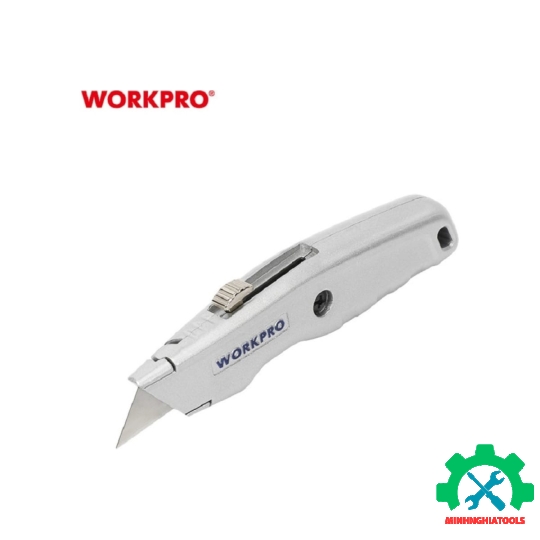 Dao tiện ích có lưỡi cắt bằng nhôm, lưỡi dao có thể thu vào Workpro - WP213006 