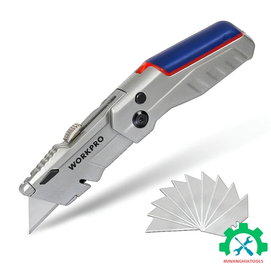 Dao gấp tiện ích có lưỡi cắt gấp gọn, bằng nhôm Workpro - WP211011 