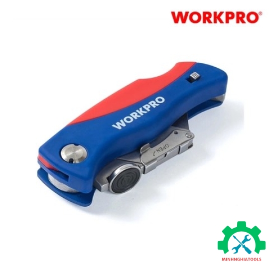 Dao gấp tiện ích có lưỡi cắt gấp gọn, có thể thay thế lưỡi dao nhanh chóng Workpro - WP211006 