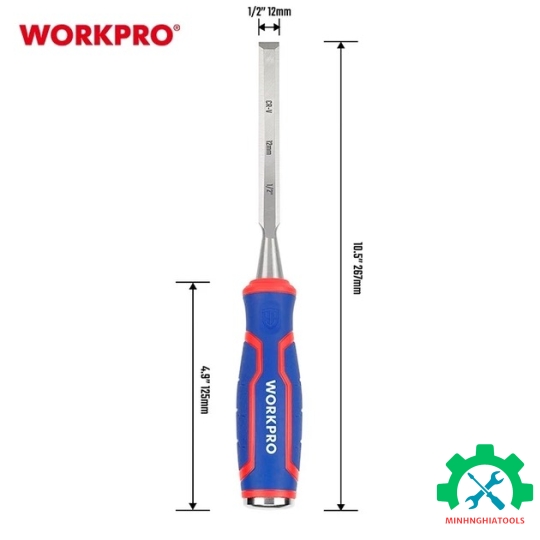 Dùi đục gỗ 1/2 inch 12mm Workpro - WP243006 