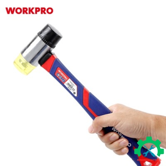 Búa 2 mặt tay đầu nhựa đập không nẩy, cán bọc cao su Workpro - WP241036 