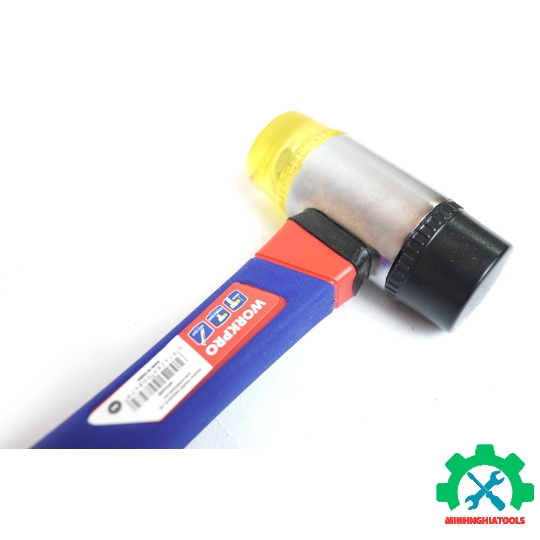 Búa 2 mặt tay đầu nhựa đập không nẩy, cán bọc cao su Workpro - WP241036 