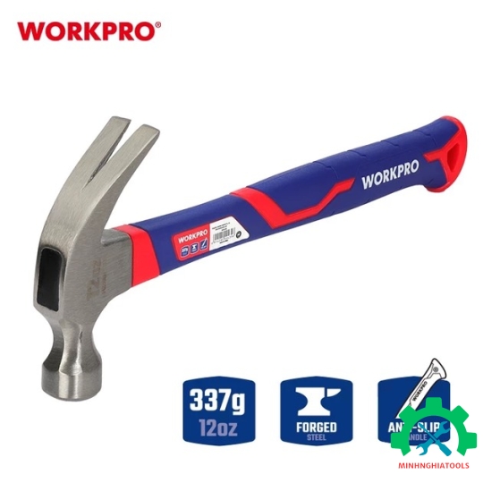 Búa nhổ đinh 337gram (12OZ), cán bọc cao su Workpro - WP241010 