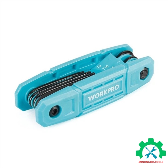 Bộ lục giác bông gấp gọn (1 bộ = 8 cái) làm bằng thép hợp kim CR-V, Workpro - WP222033 