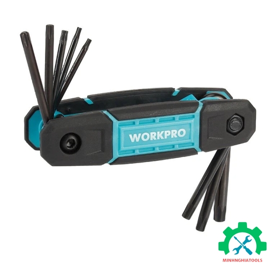 Bộ lục giác đầu hình sao, kiểu gấp làm bằng thép hợp kim CR-V, Workpro - WP222030 