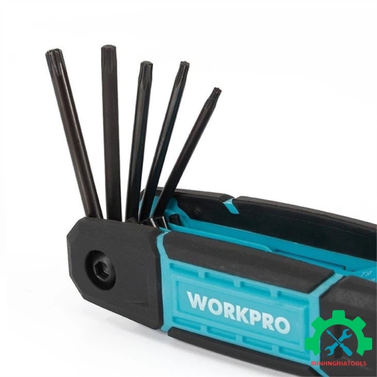 Bộ lục giác đầu hình sao, kiểu gấp làm bằng thép hợp kim CR-V, Workpro - WP222030 