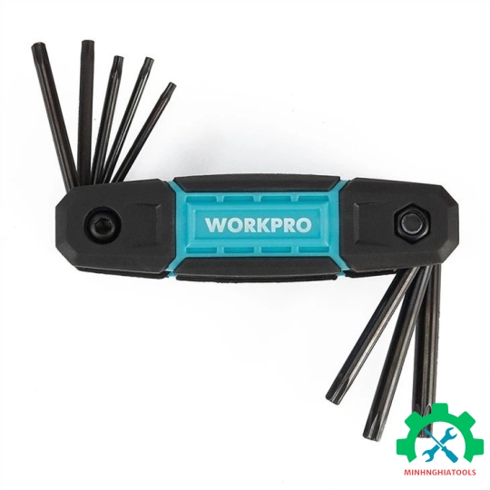 Bộ lục giác đầu hình sao, kiểu gấp làm bằng thép hợp kim CR-V, Workpro - WP222030 