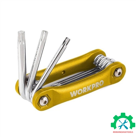 Bộ lục giác đầu hình sao, kiểu gấp tôm tích, 8 cái Workpro - WP222025 