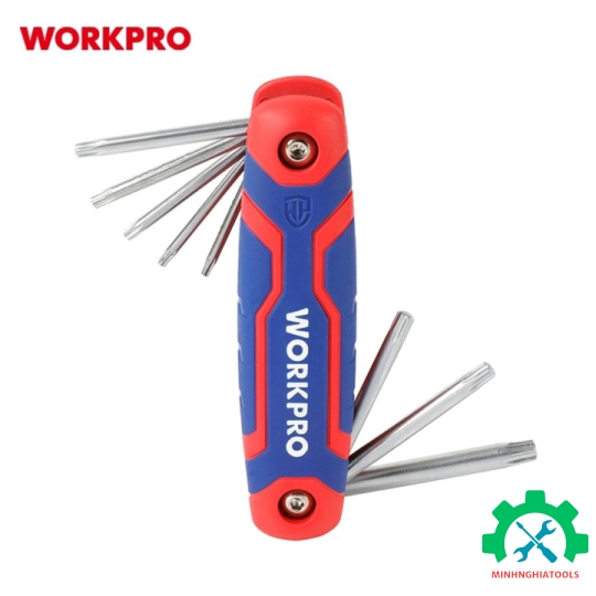 Bộ lục giác đầu hình sao, kiểu gấp tôm tích, 8 cái Workpro - WP222021 