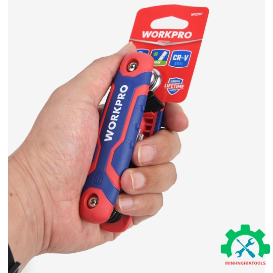 Bộ lục giác đầu hình sao, kiểu gấp tôm tích, 8 cái Workpro - WP222021 