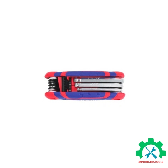 Bộ lục giác đầu bi, kiểu gấp tôm tích, 8 cái hệ mét (1.5,2,2.5,3,4,5,6,8mm), thép hợp kim CR-V Workpro - WP222020 
