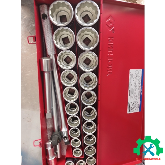Bộ tube 3/4 có 26 chi tiết hệ inch & hệ mét Kingtony 6226CR loại tube 12 cạnh 