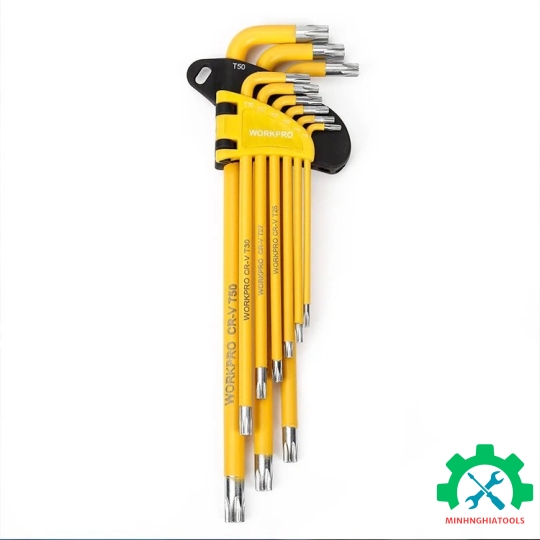 Bộ lục giác đầu hình sao kiểu chữ L loại dài 9 cái Workpro WP222008 