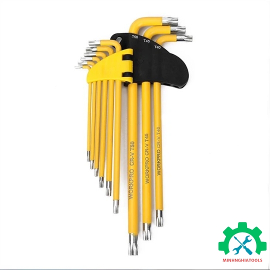 Bộ lục giác đầu hình sao kiểu chữ L loại dài 9 cái Workpro WP222008 