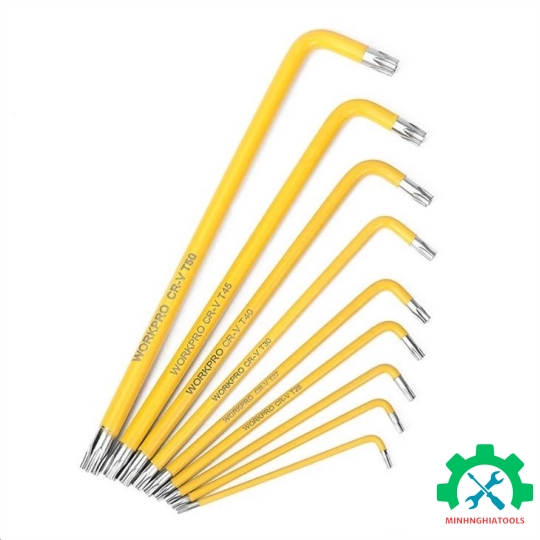 Bộ lục giác đầu hình sao kiểu chữ L loại dài 9 cái Workpro WP222008 