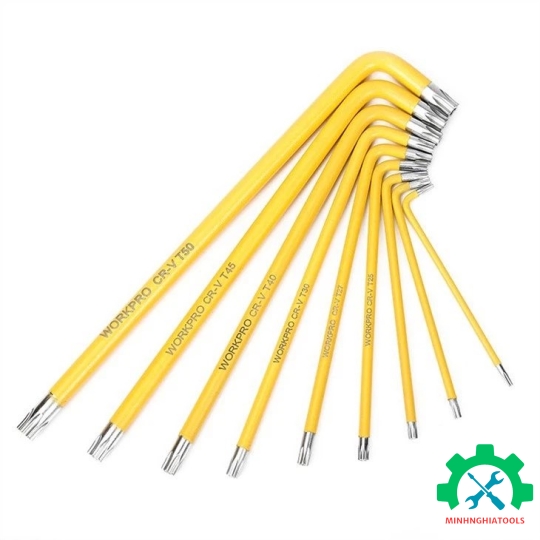 Bộ lục giác đầu hình sao kiểu chữ L loại dài 9 cái Workpro WP222008 