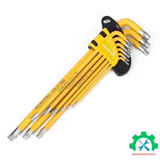 Bộ lục giác đầu hình sao kiểu chữ L loại dài 9 cái Workpro WP222008 