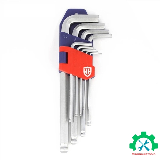 Bộ lục giác đầu bi loại ngắn 9 cái hệ mét Workpro WP222006 