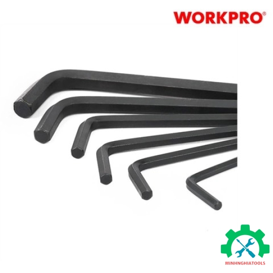 Bộ lục giác đầu bẳng kiểu chữ L, loại ngắn 10 cái thép hợp kim CR-V Workpro - WP222001 