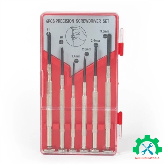 Bộ Tua vít 6 cái gồm (3 cái đầu hình hoa khế, 3 cái đầu dẹt) Workpro - WP200508 